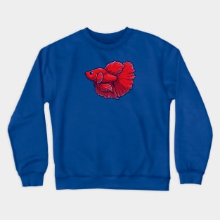 Cute Guppy Betta Fish Cartoon Vector Icon Illustration Crewneck Sweatshirt